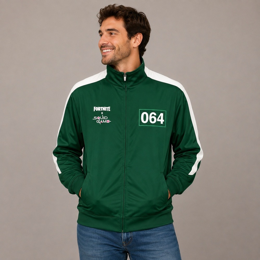 Fortnite x Squid Game Augusta Sportswear Track Jacket Green Player 064 Mens M